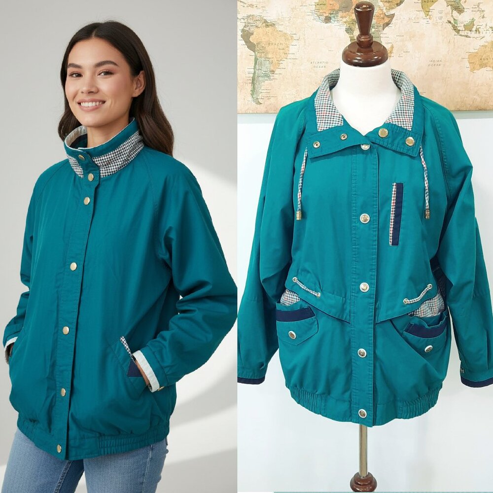 Vtg 80s reversible utility jacket - 2 coats in 1! - Picture 1 of 14